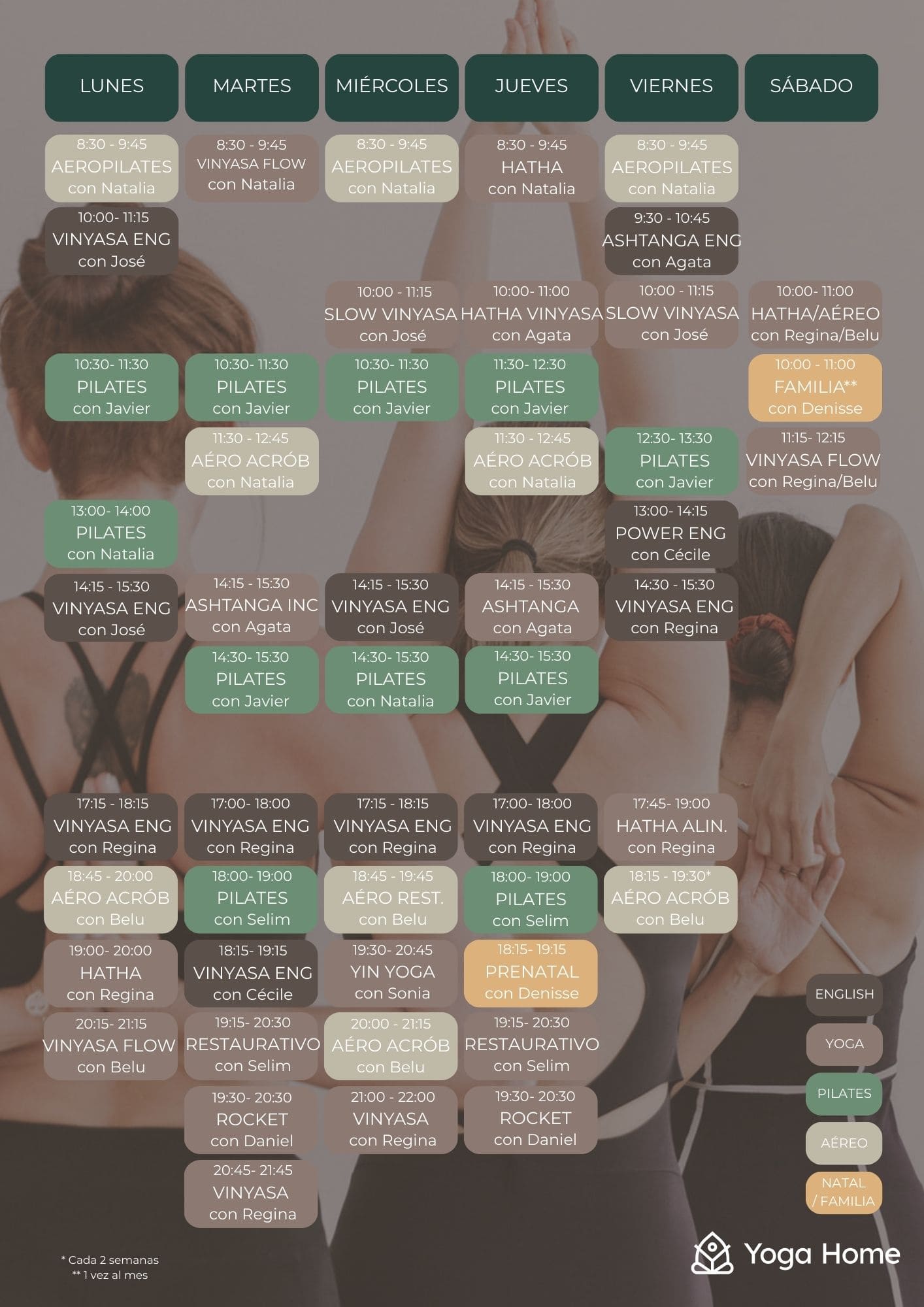 Horario Clases de Yoga en Madrid Centro